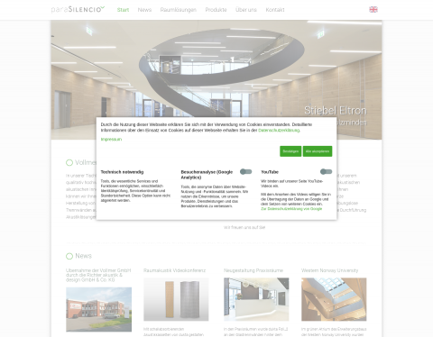 Website-Vorschau von Optimale Raumakustik - Parasilencio