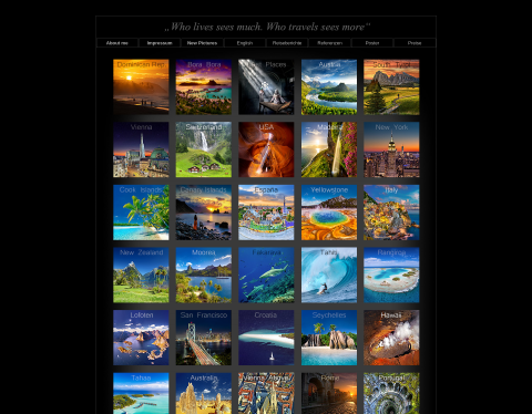 Website-Vorschau von Fotogalerie mit Reiseberichten
