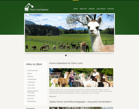 Website-Vorschau von Tölzer Land Alpakas