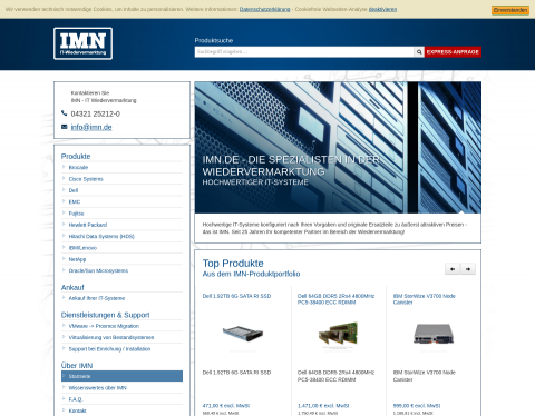 Website-Vorschau von IMN GmbH IT-Wiedervermarktung