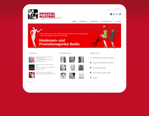 Website-Vorschau von Potential Allstars - Messehostess