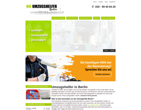 Website-Vorschau von Günstige Umzugshelfer in Berlin