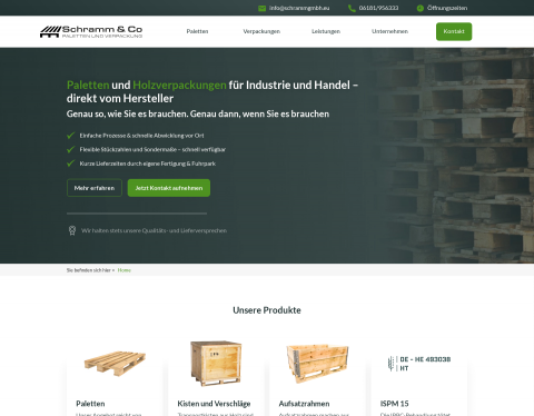 Website-Vorschau von Schramm Paletten - Palettenhandel
