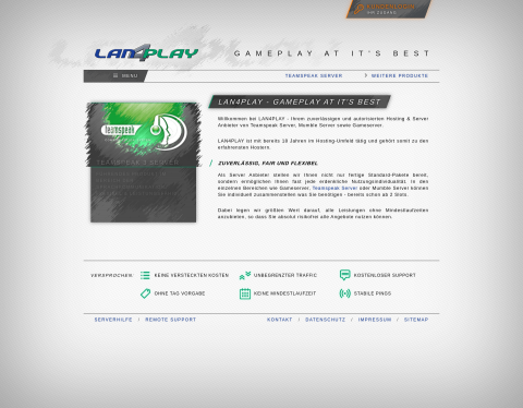 Website-Vorschau von Lan4Play - Provider für TS3 Server