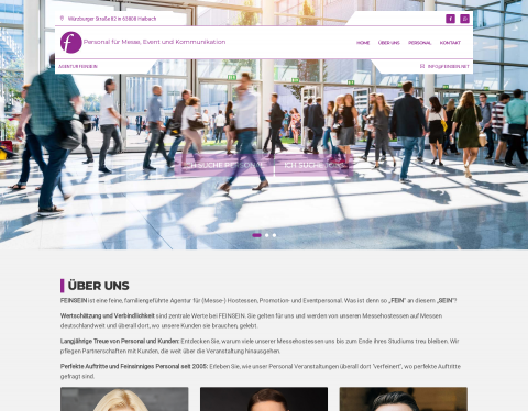 Website-Vorschau von Messe- und Eventpersonal Feinsein