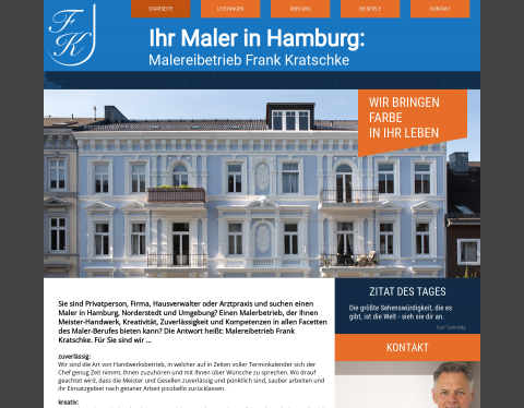 Website-Vorschau von Maler Hamburg: Frank Kratschke GmbH