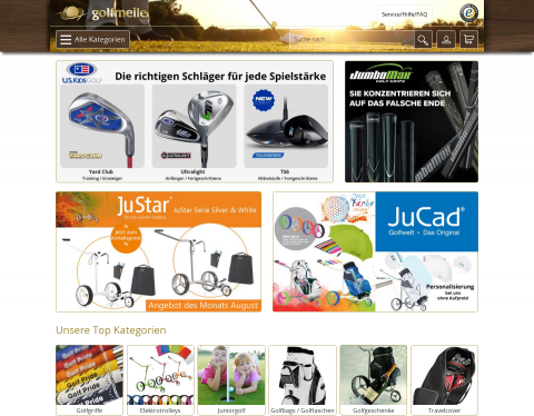 Website-Vorschau von golfmeile.de - der sympathische Golfshop
