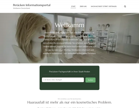 Website-Vorschau von Perücken Fachstudio Wellkamm