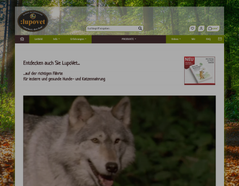 Website-Vorschau von lupovet - gesunde Diät-Hundenahrung