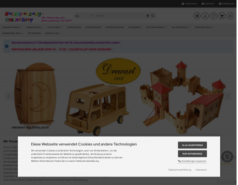Website-Vorschau von Onlineshop-Holzspielzeug