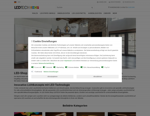 Website-Vorschau von Ein LED Strip als günstiges Deko-Element