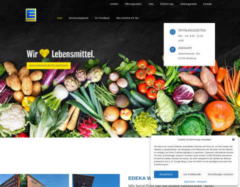 Website-Vorschau von Edeka Hamburg