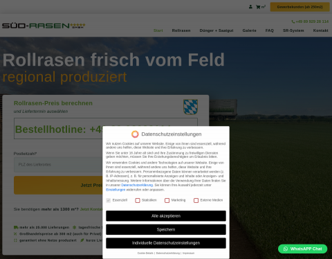 Website-Vorschau von Rollrasen vom Profi