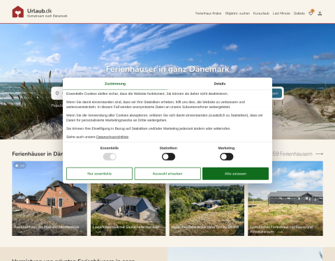 Website-Vorschau von Urlaub.dk