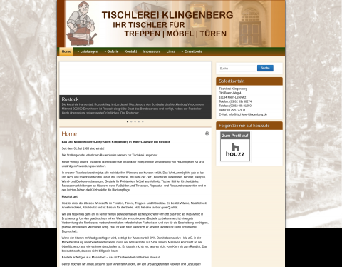 Website-Vorschau von Tischlerei Klingenberg