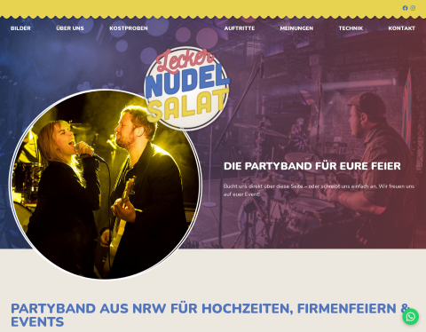 Website-Vorschau von Party Coverband für Events in NRW