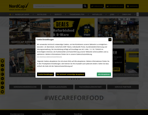 Website-Vorschau von Nordcap ? Gastronomiebedarf