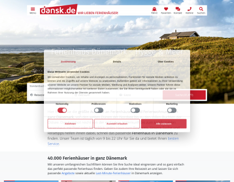 Website-Vorschau von Ferienhausvermittlung Dansk
