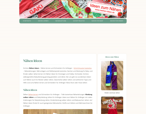 Website-Vorschau von Nähen Ideen