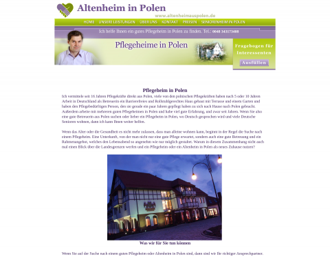Website-Vorschau von Pflegeheim in Polen
