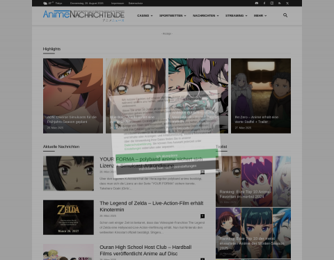 Website-Vorschau von AnimeNachrichten.de