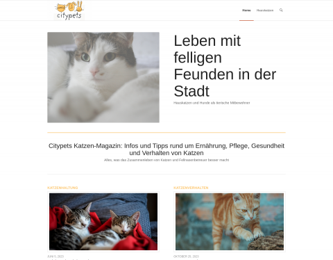 Website-Vorschau von Hauskatzen halten in der Stadt