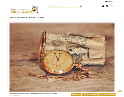 Website-Vorschau von Der Shop für antike Uhren