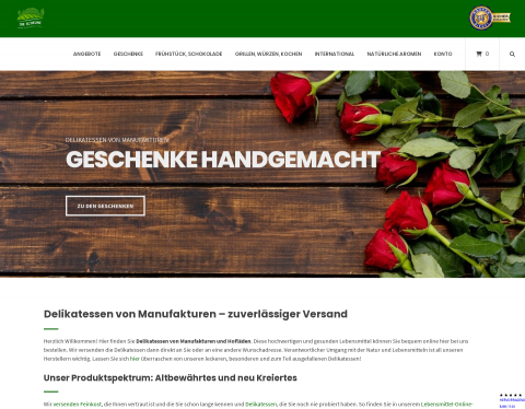 Website-Vorschau von Delikatessen Versand