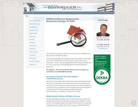 Website-Vorschau von Bausachverständigen Krüger