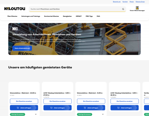 Website-Vorschau von Deutschlandweit Hebebühnen leihen