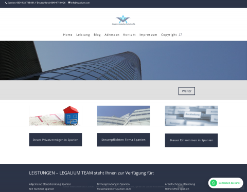 Website-Vorschau von LEGALIUM, D. Cano & D. Luickhardt