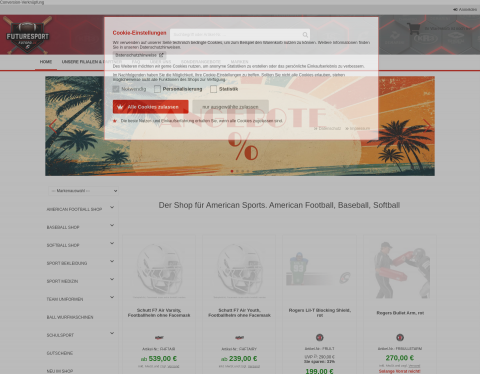 Website-Vorschau von Futuresport - Sports Equipment