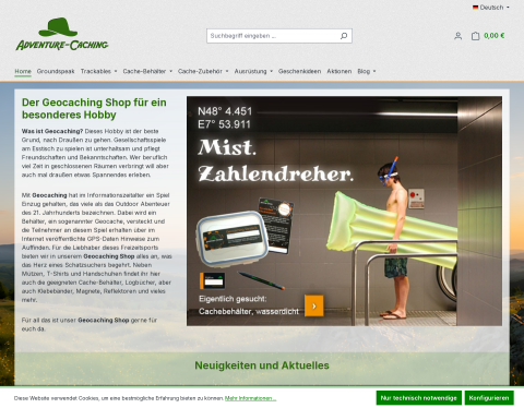 Website-Vorschau von Geocaching Shop