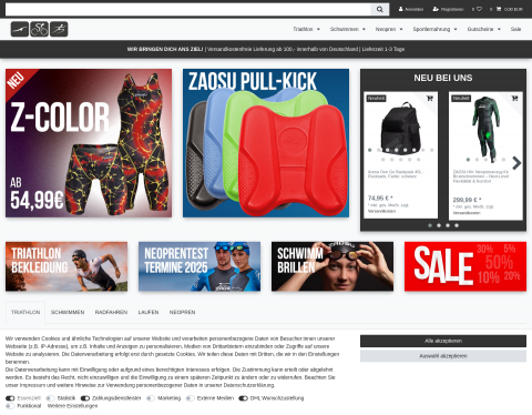 Website-Vorschau von Triathlonshop - Sportshop-Triathlon