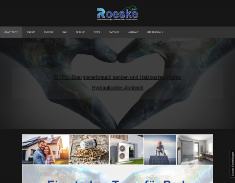 Website-Vorschau von A. Roeske Sanitär- und Heizungstech