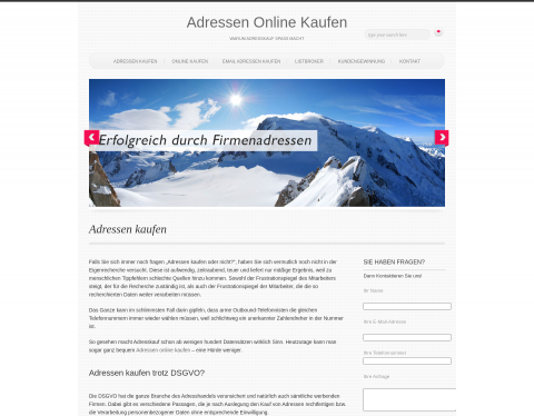 Website-Vorschau von Adressen preiswert und online