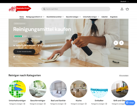 Website-Vorschau von Assindia Chemie Reinigungsmittel