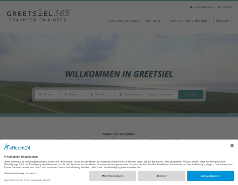 Website-Vorschau von FeWo Krabbenkorb Greetsiel