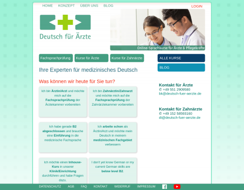 Website-Vorschau von Deutsch für Ärzte