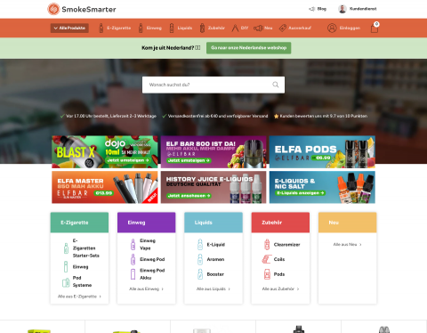 Website-Vorschau von SmokeSmarter