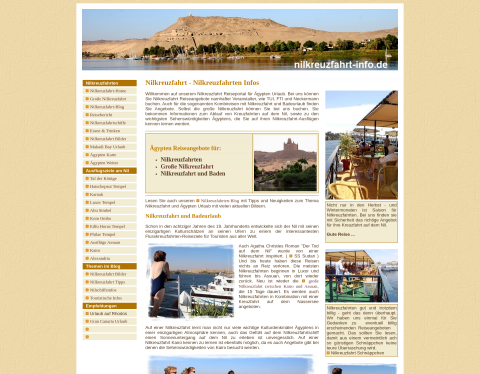 Website-Vorschau von Nil-Flusskreuzfahrten und Baden