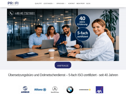 Website-Vorschau von Profi Schnelldienst Fachübersetzung