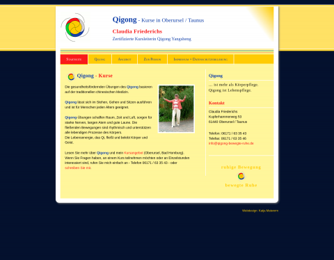 Website-Vorschau von Qigong-Kurse und Unterricht