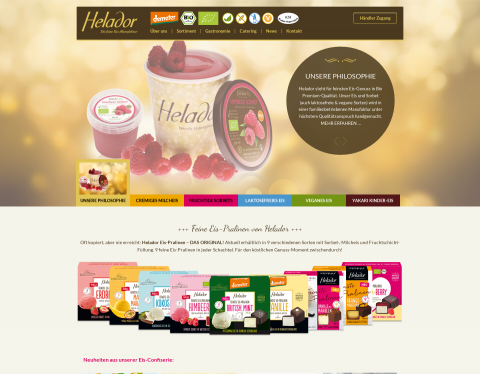 Website-Vorschau von Feines Eis & Sorbet von Helador