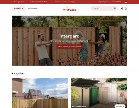 Website-Vorschau von Gartenhaus günstig online kaufen