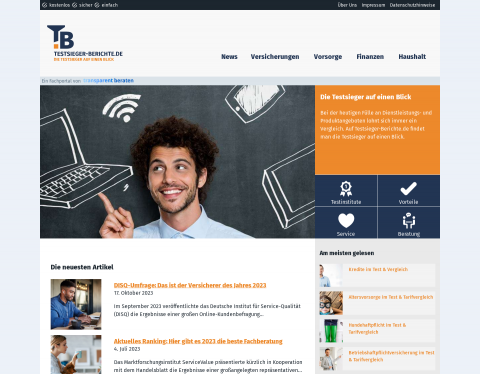 Website-Vorschau von Finanzen und Versicherungen