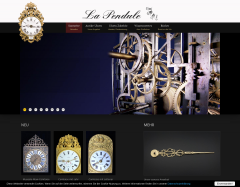 Website-Vorschau von La Pendule - Antike französische Uhren