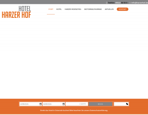 Website-Vorschau von Hotel Harzer Hof