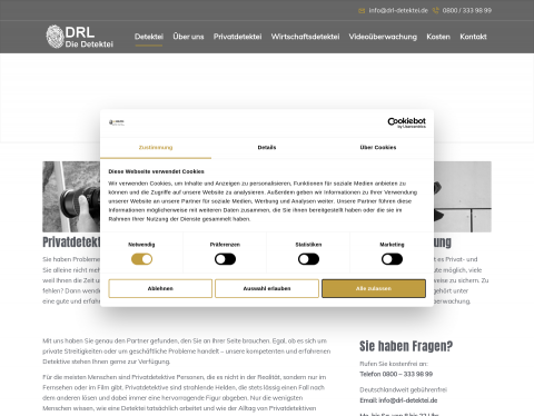 Website-Vorschau von Detektive helfen bei Spesenbetrug
