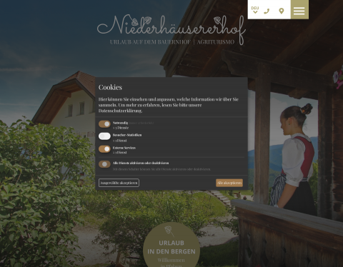 Website-Vorschau von Urlaub am Niederhäusererhof